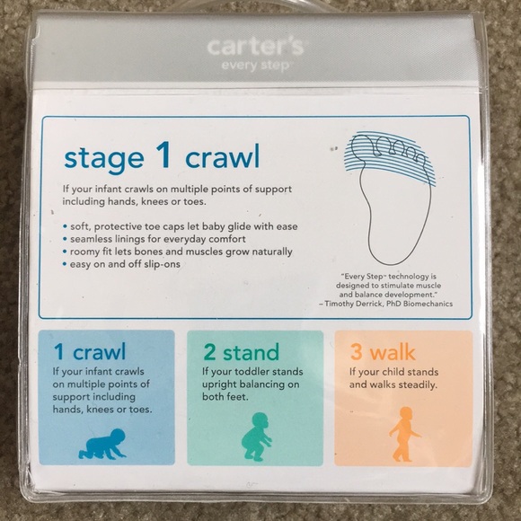 Carter’s Baby Shoes. Stage 1. Size 2. 6-9months - Picture 6 of 8